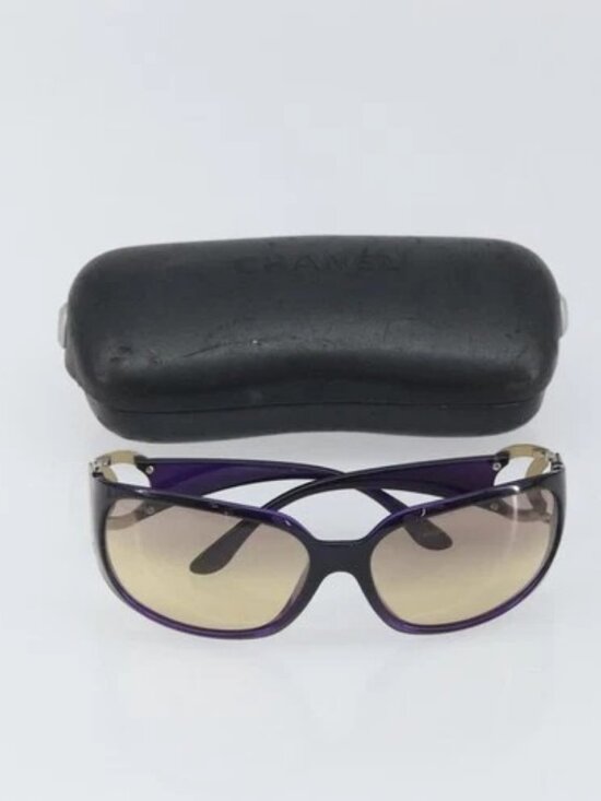 CHANEL Sunglasses plastic Purple CC Auth SW2002 main image 13